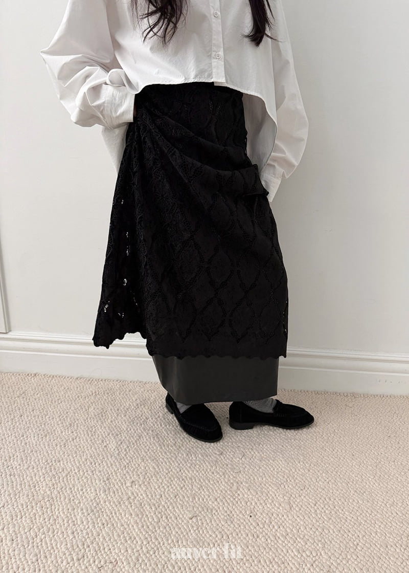 Auver_Fit - Korean Women Fashion - #pursuepretty - Punching Lace Skirt - 7
