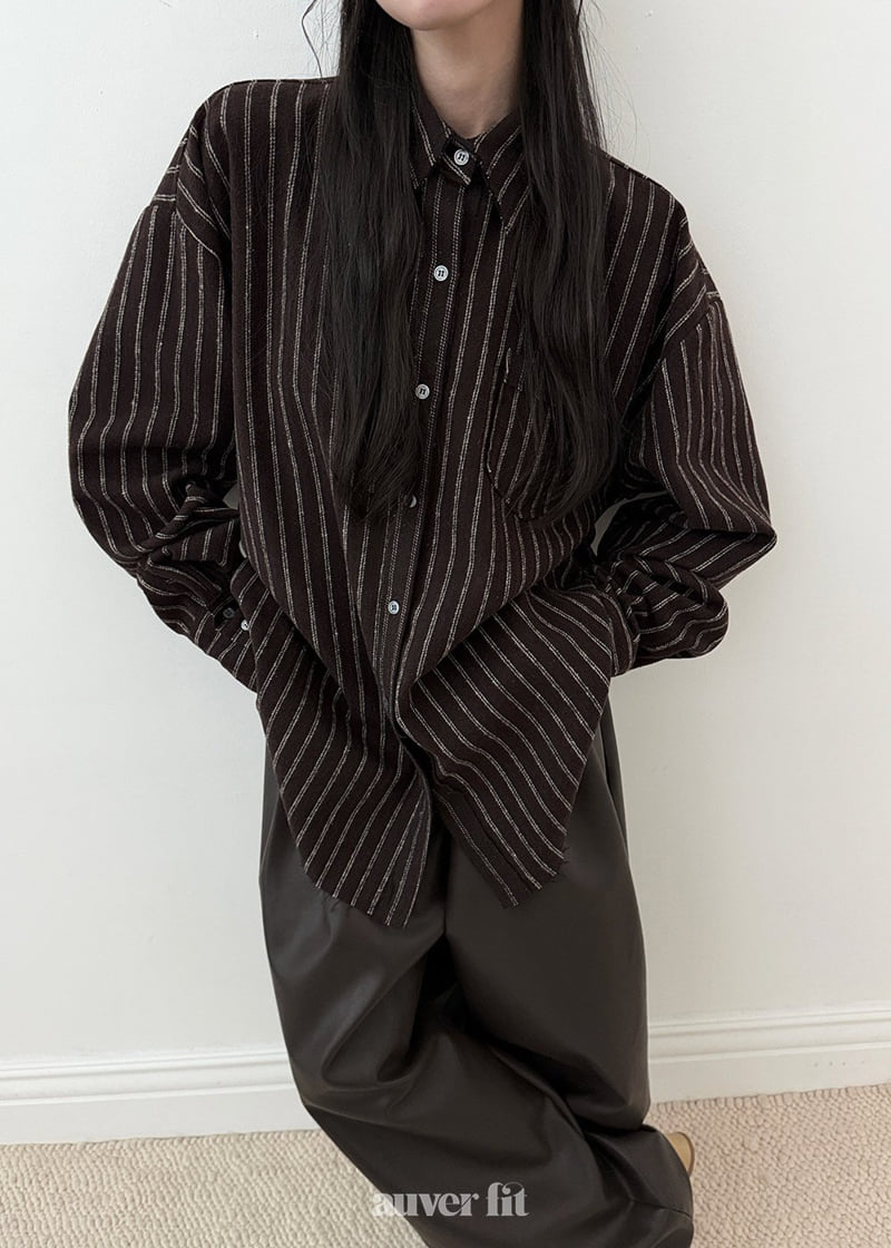 Auver_Fit - Korean Women Fashion - #restrostyle - Stripe Scarf Shirt - 6