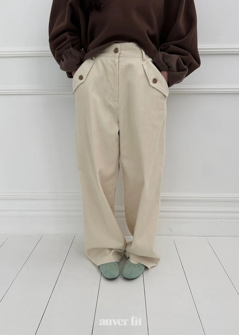 Auver_Fit - Korean Women Fashion - #restrostyle - Straight Corduroy Pants - 2