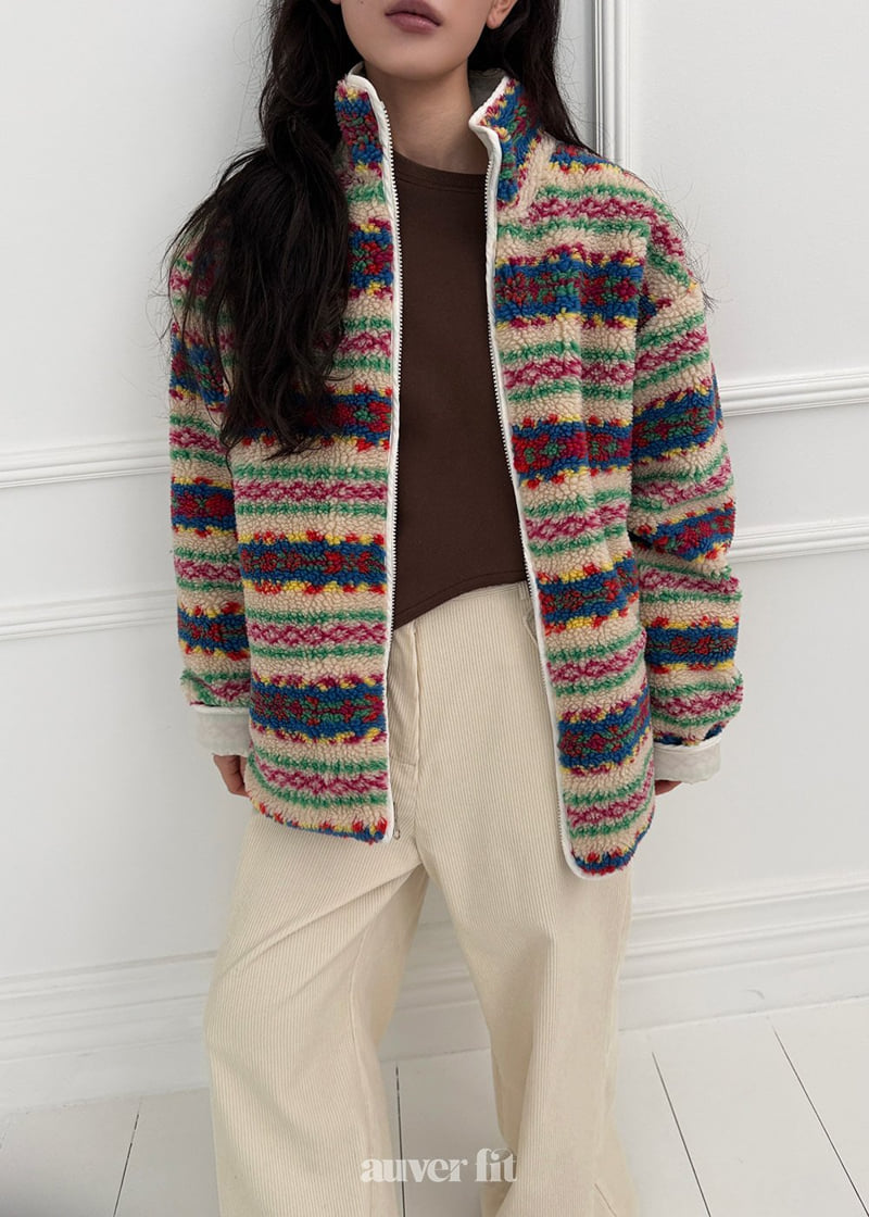 Auver_Fit - Korean Women Fashion - #restrostyle - Reversible Fleece Jumper - 4