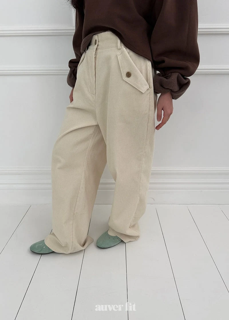Auver_Fit - Korean Women Fashion - #romanticstyle - Straight Corduroy Pants - 3