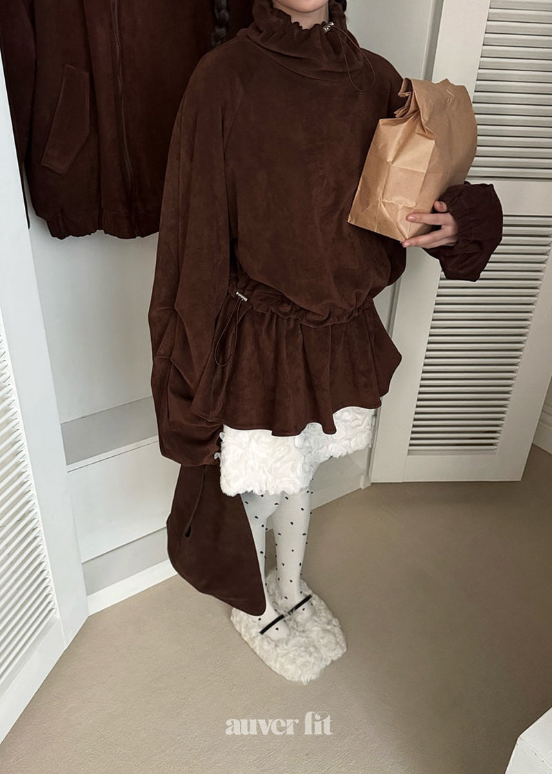 Auver_Fit - Korean Women Fashion - #womensfashion - Suede Anorak Tee - 2