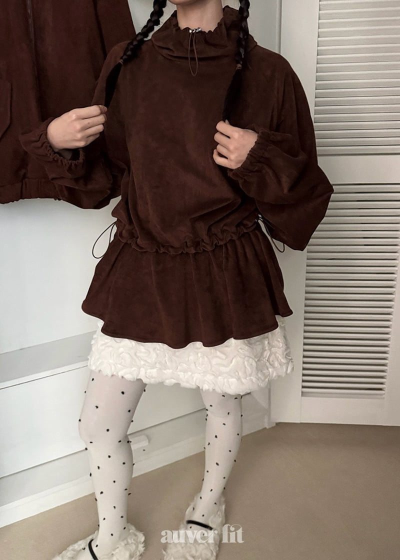 Auver_Fit - Korean Women Fashion - #momslook - Suede Anorak Tee - 4