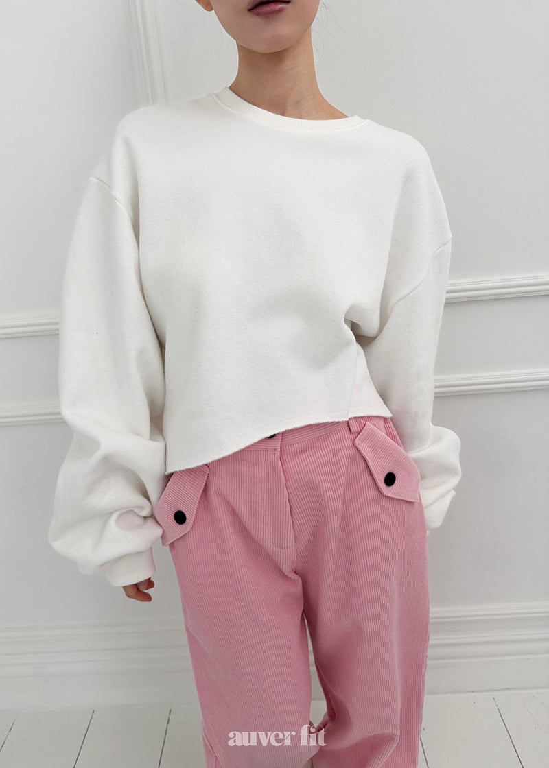 Auver_Fit - Korean Women Fashion - #womensfashion - Wave Crop Sweatshirt - 7
