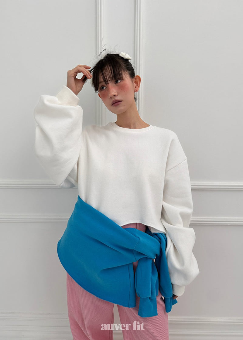 Auver_Fit - Korean Women Fashion - #womensfashion - Wave Crop Sweatshirt - 9