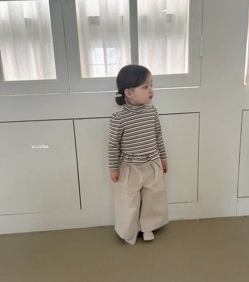 Azalea - Korean Children Fashion - #designkidswear - Mink Line Frill Tee - 3