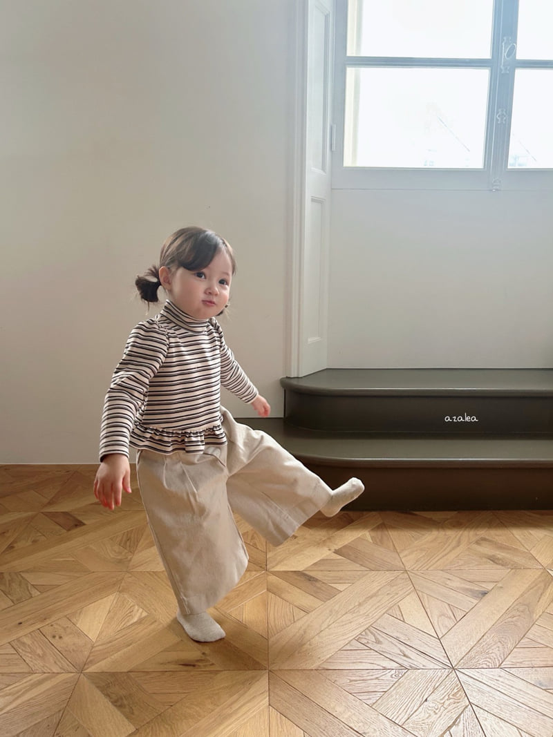 Azalea - Korean Children Fashion - #designkidswear - Mink Line Frill Tee - 4