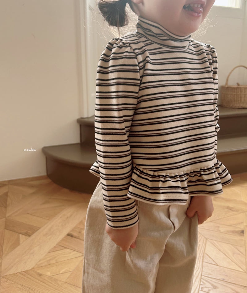 Azalea - Korean Children Fashion - #kidzfashiontrend - Mink Line Frill Tee - 8