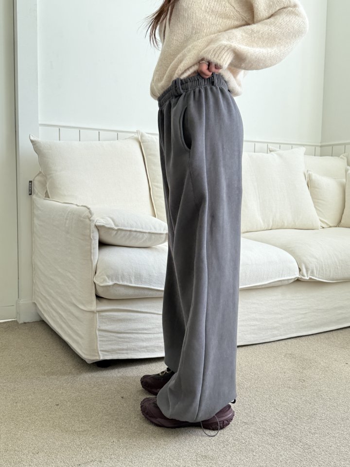 Baguette - Korean Women Fashion - #momslook - Wide Double Fleece Two Way Jogger Pants - 4