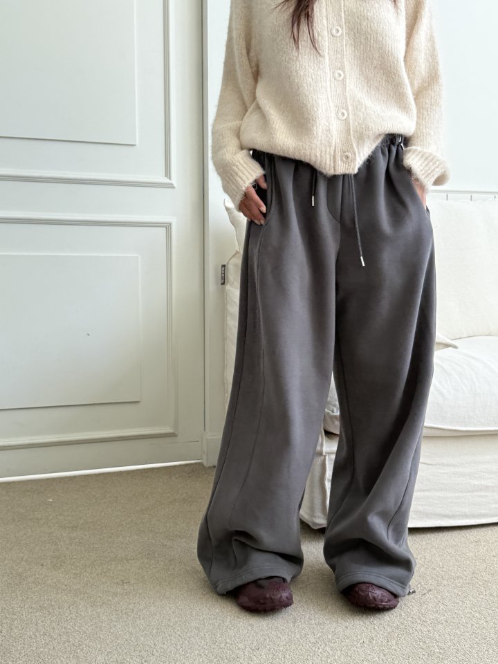 Baguette - Korean Women Fashion - #momslook - Wide Double Fleece Two Way Jogger Pants - 5