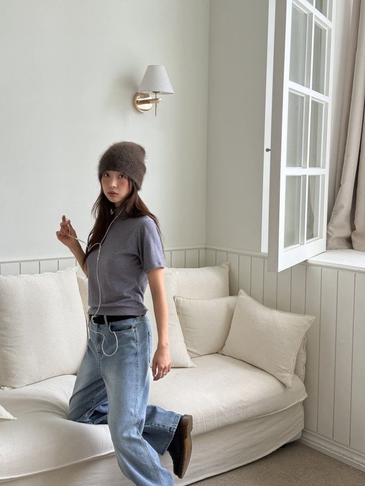Baguette - Korean Women Fashion - #momslook - Brushed Turtleneck Short Sleeve Tee - 11