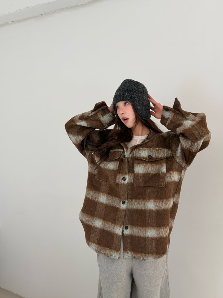 Baguette - Korean Women Fashion - #momslook - Hooded Check Shirt - 11