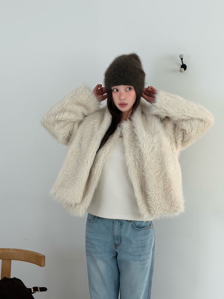 Baguette - Korean Women Fashion - #momslook - Shearling Muffler Jumper - 6