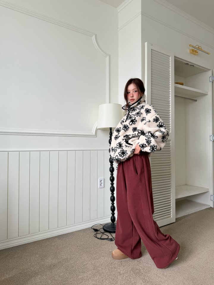 Baguette - Korean Women Fashion - #pursuepretty - Wide Double Fleece Two Way Jogger Pants - 9