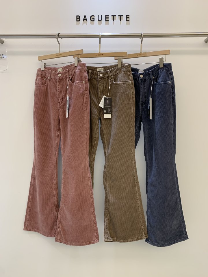 Baguette - Korean Women Fashion - #pursuepretty - Corduroy Bijou Bootcut Pants