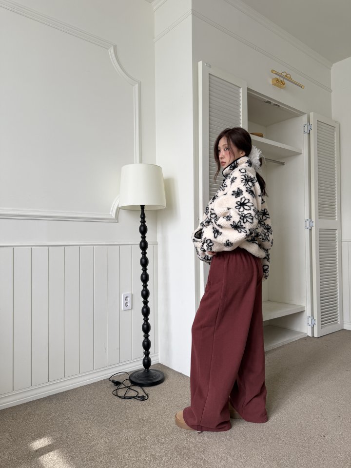 Baguette - Korean Women Fashion - #restrostyle - Wide Double Fleece Two Way Jogger Pants - 10