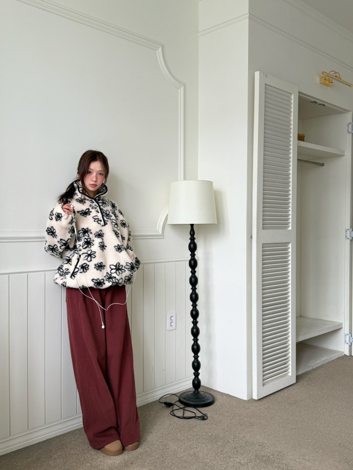 Baguette - Korean Women Fashion - #romanticstyle - Wide Double Fleece Two Way Jogger Pants - 11