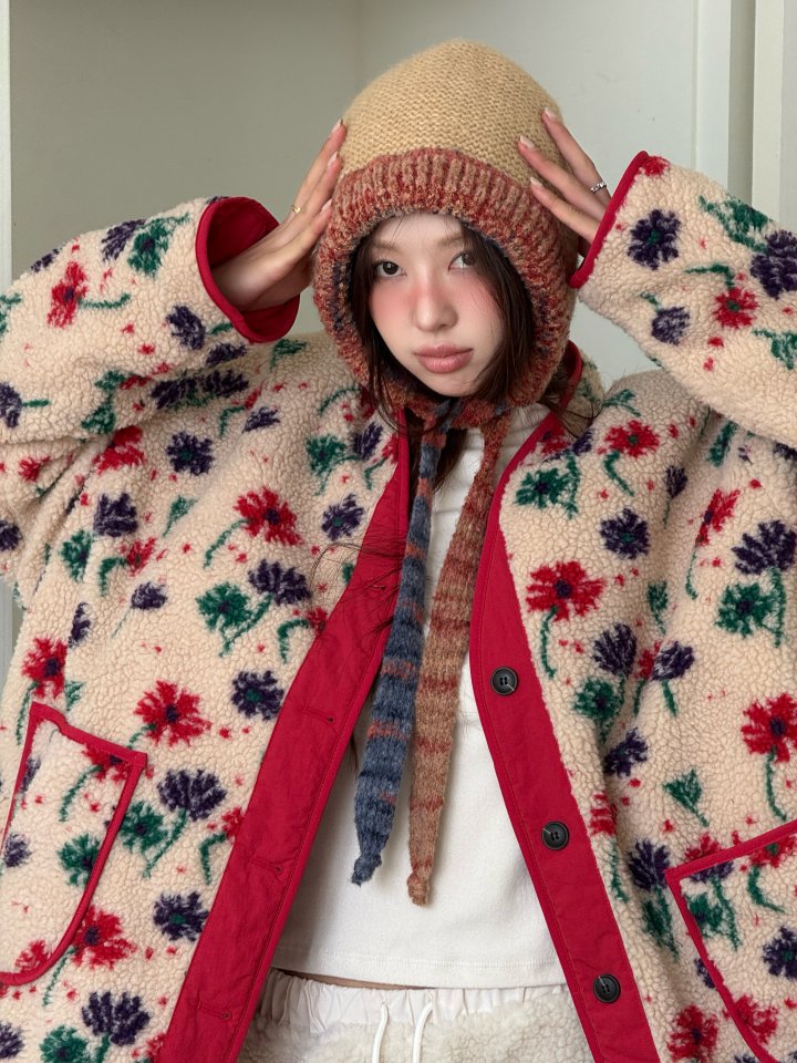 Baguette - Korean Women Fashion - #romanticstyle - Floral Reversible Jumper - 6