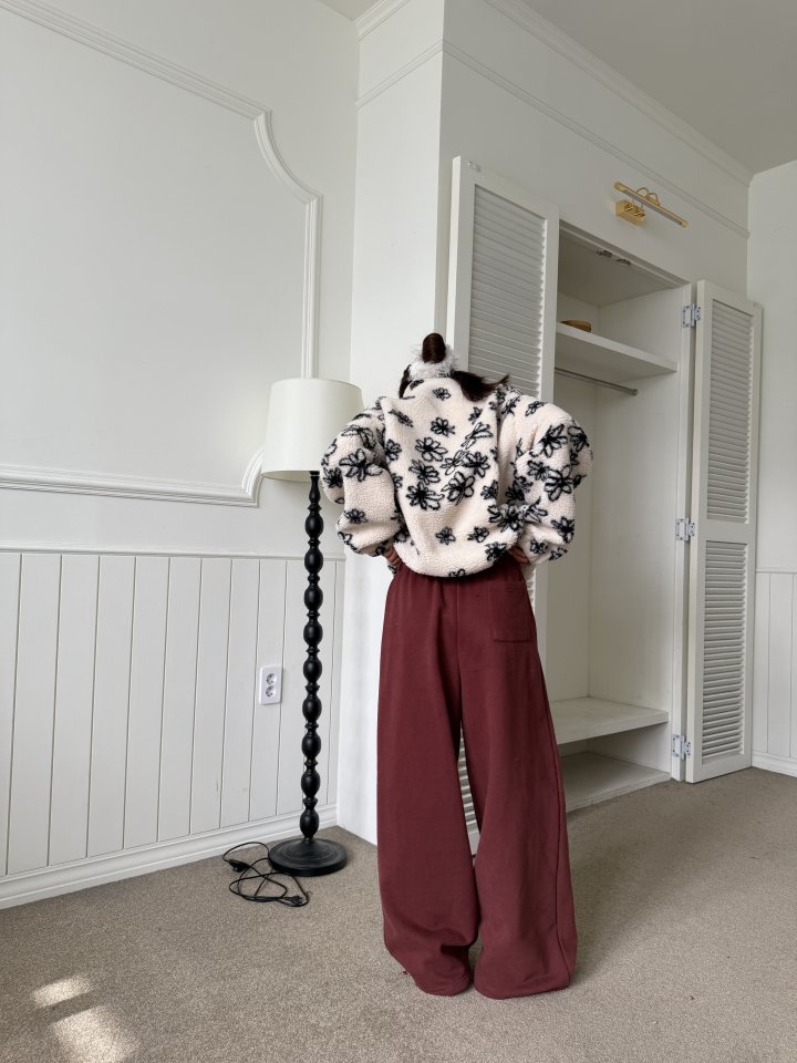 Baguette - Korean Women Fashion - #shopsmall - Wide Double Fleece Two Way Jogger Pants - 12