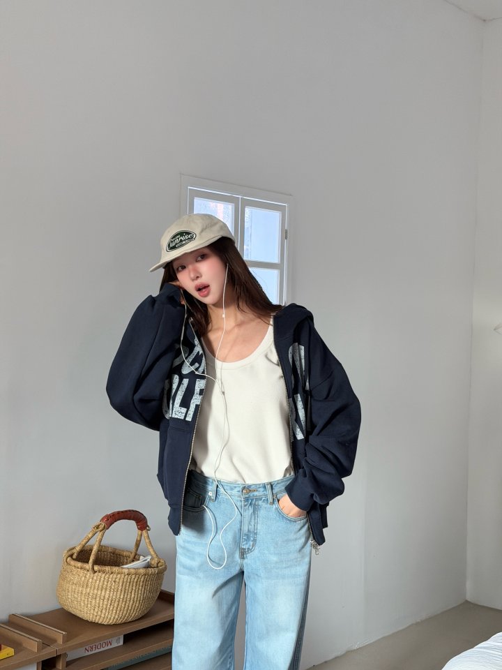 Baguette - Korean Women Fashion - #shopsmall - High-Neck Hood Zip-Up - 7