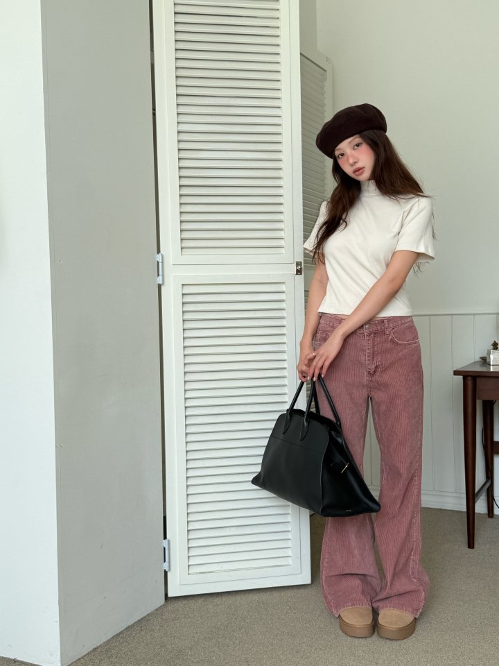 Baguette - Korean Women Fashion - #thatsdarling - Brushed Turtleneck Short Sleeve Tee - 7
