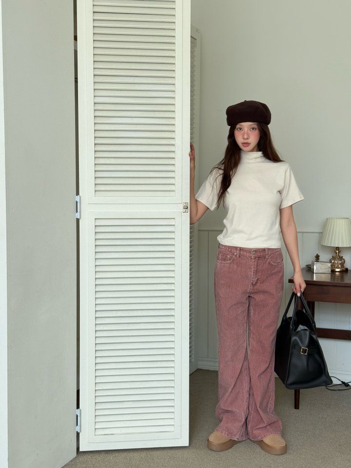 Baguette - Korean Women Fashion - #thatsdarling - Corduroy Bijou Bootcut Pants - 5