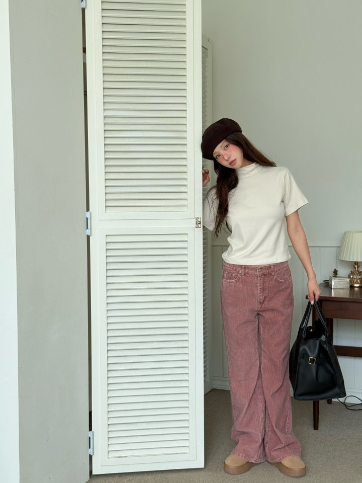 Baguette - Korean Women Fashion - #thelittlethings - Brushed Turtleneck Short Sleeve Tee - 8