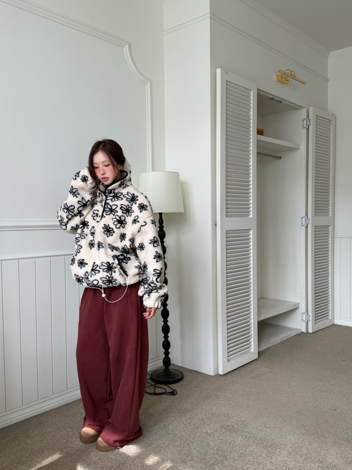 Baguette - Korean Women Fashion - #vintageinspired - Wide Double Fleece Two Way Jogger Pants - 7