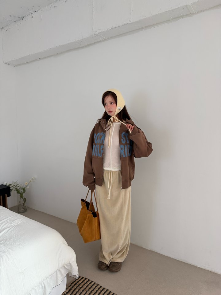 Baguette - Korean Women Fashion - #vintageinspired - High-Neck Hood Zip-Up - 2