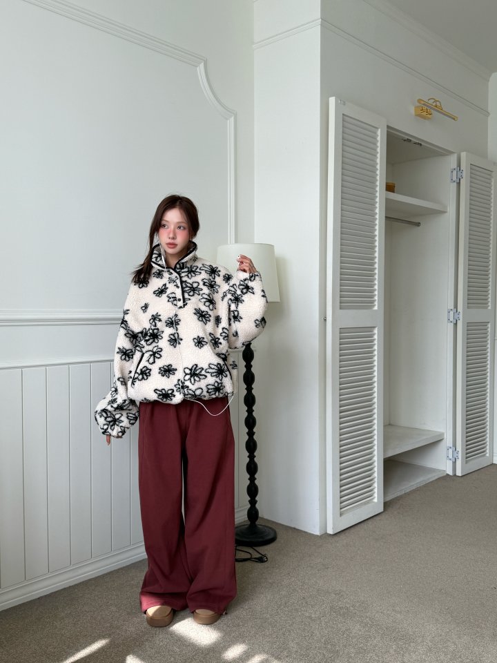 Baguette - Korean Women Fashion - #vintagekidsstyle - Wide Double Fleece Two Way Jogger Pants - 8