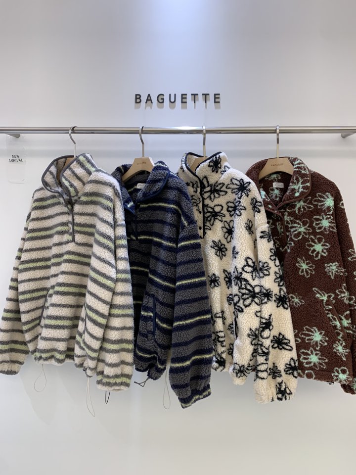 Baguette - Korean Women Fashion - #womensfashion - Bubble Half-Zip Fleece Pullover