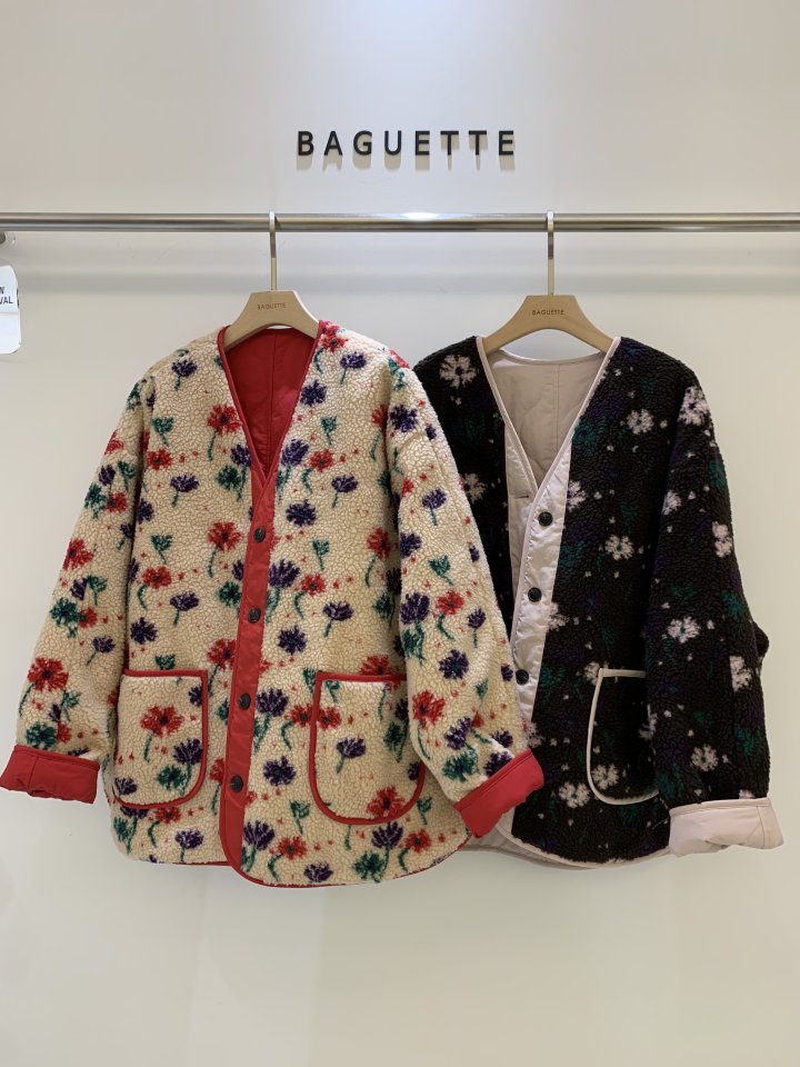 Baguette - Korean Women Fashion - #womensfashion - Floral Reversible Jumper
