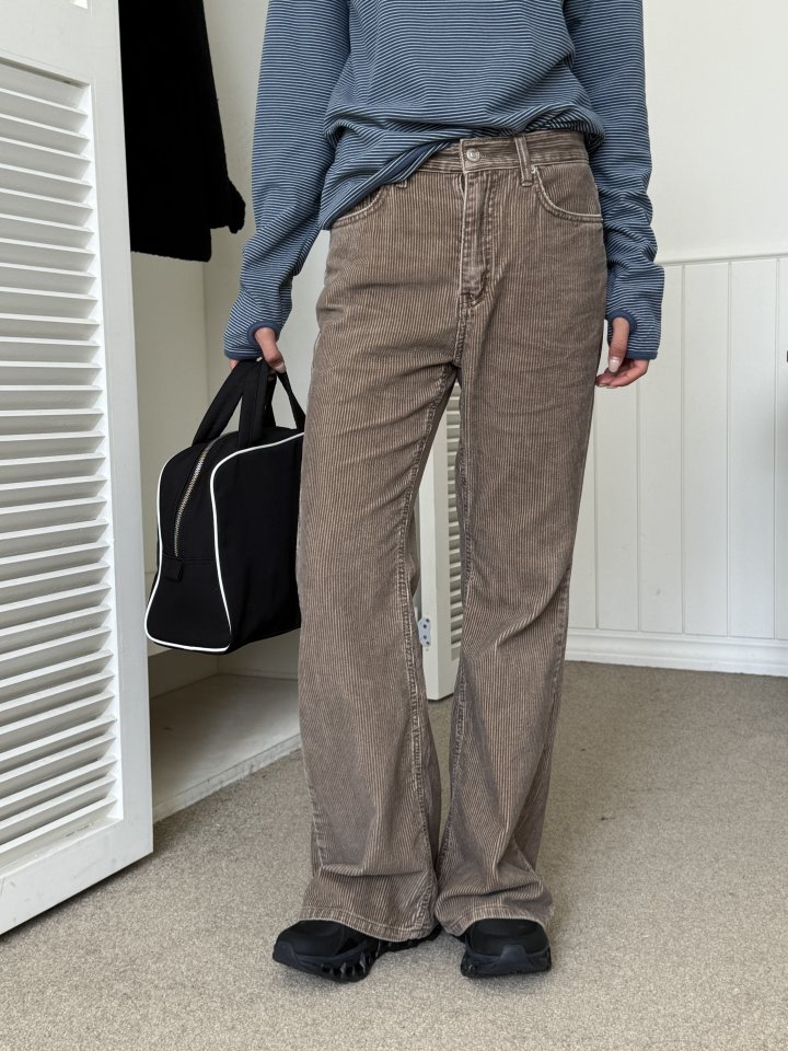 Baguette - Korean Women Fashion - #womensfashion - Corduroy Bijou Bootcut Pants - 10