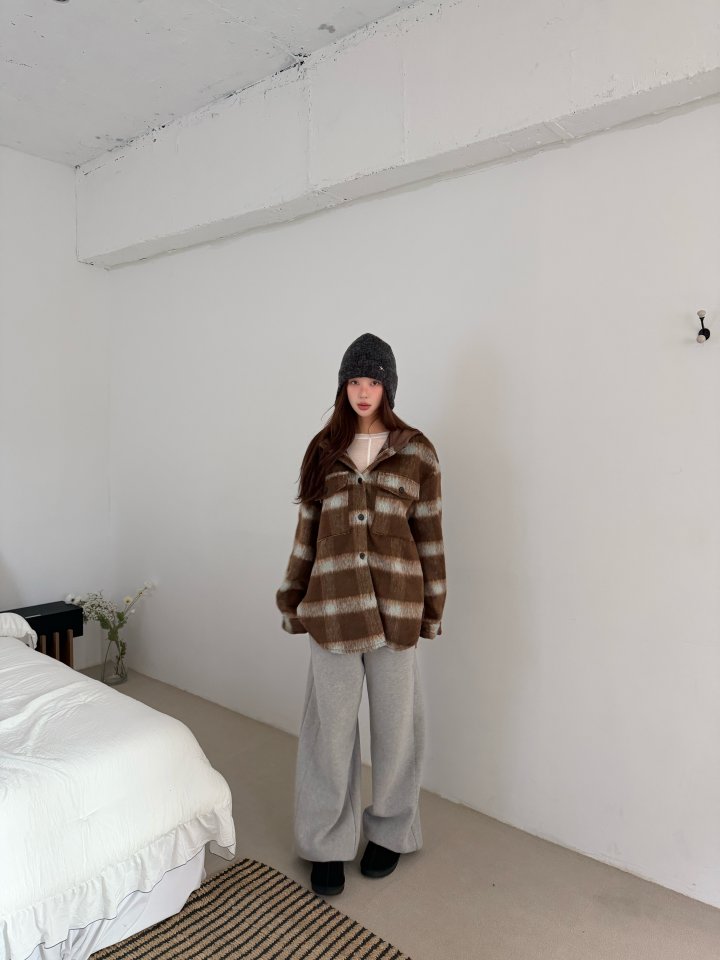 Baguette - Korean Women Fashion - #womensfashion - Hooded Check Shirt - 10