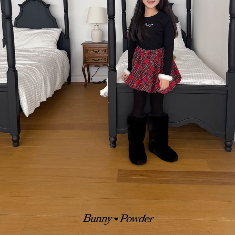 Bunny Powder - Korean Children Fashion - #toddlerclothing - Check Balloon Skirt - 9