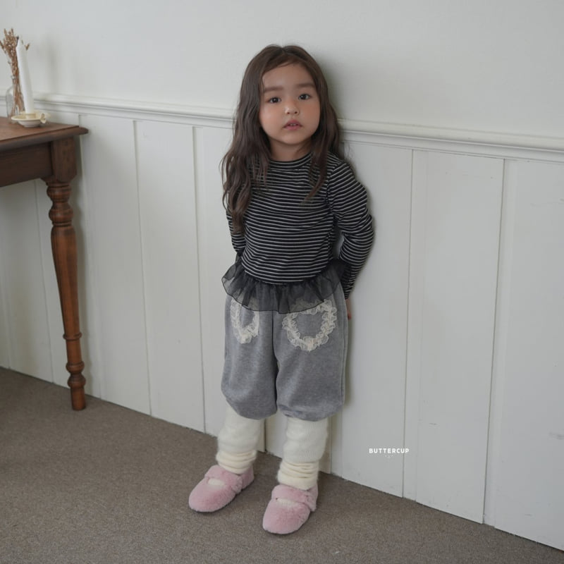 Buttercup - Korean Children Fashion - #Kfashion4kids - Heart Velour PK Pants - 12
