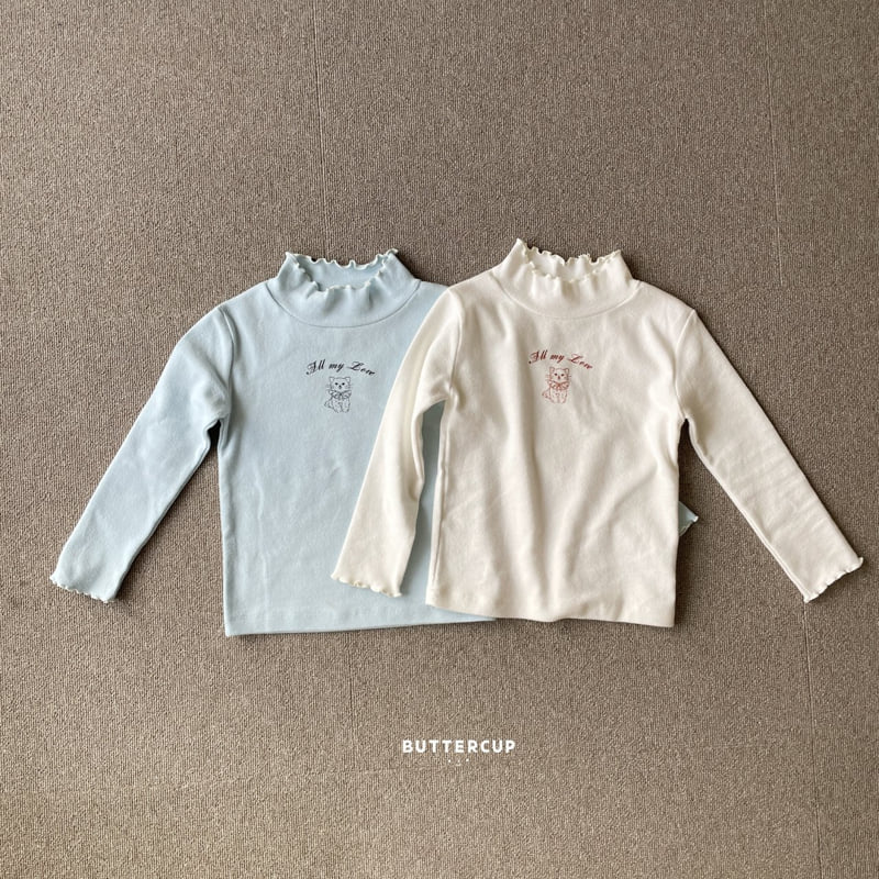 Buttercup - Korean Children Fashion - #discoveringself - Meow Meow Mock Neck Tee