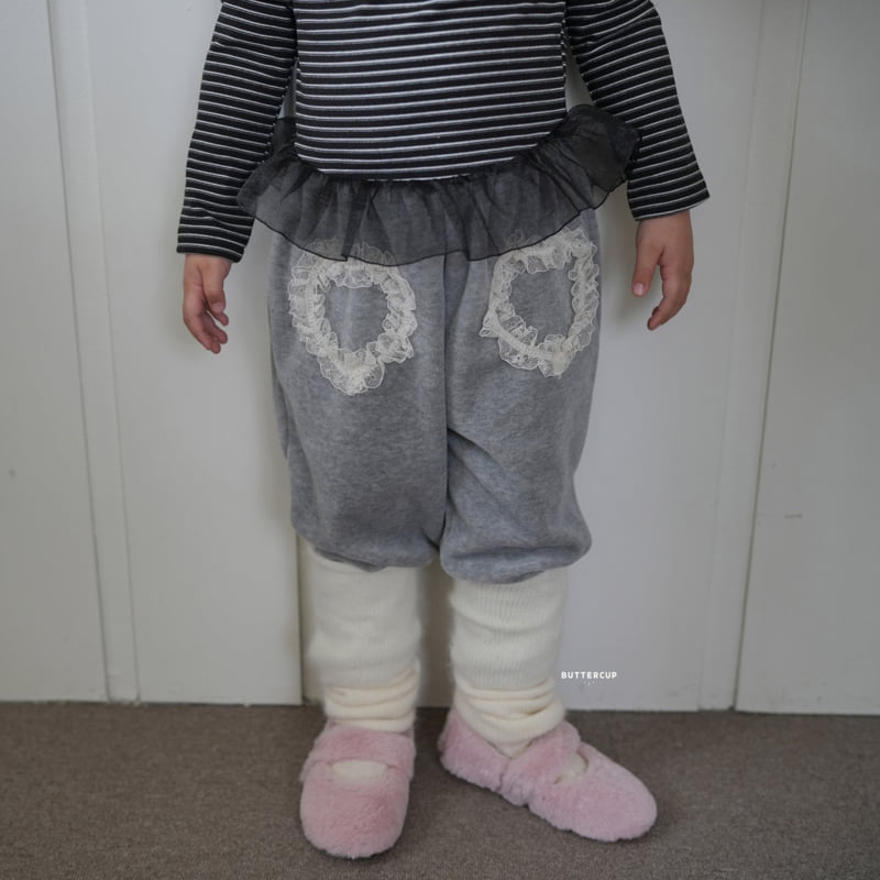 Buttercup - Korean Children Fashion - #discoveringself - Heart Velour PK Pants - 7