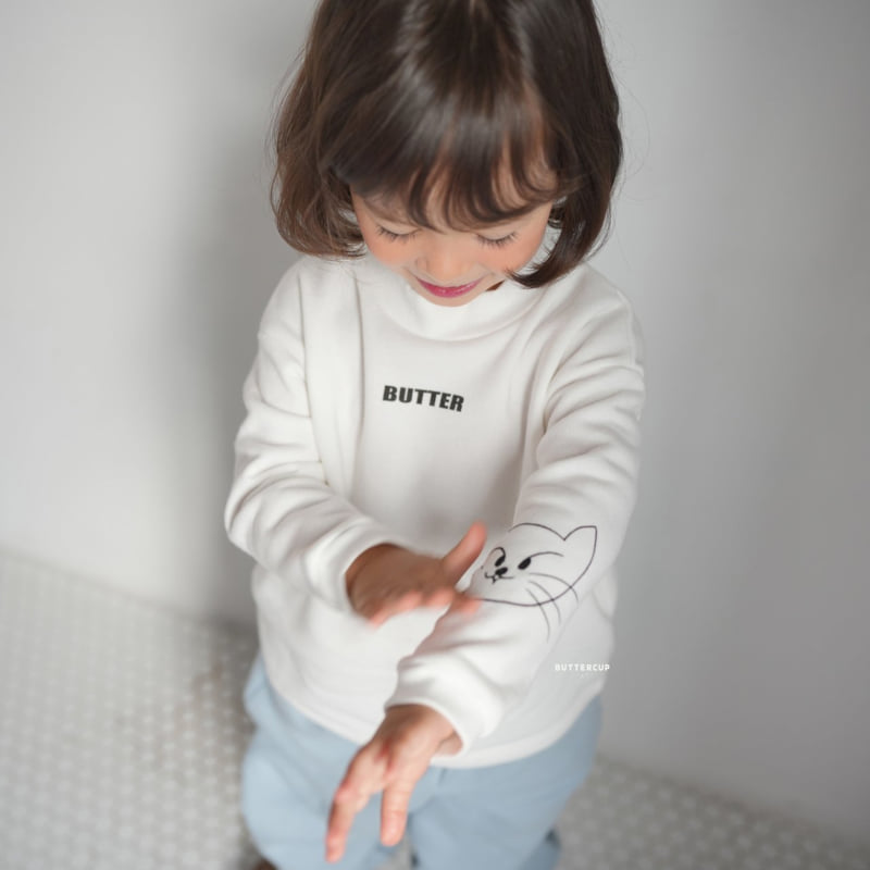Buttercup - Korean Children Fashion - #fashionkids - Butter Cat Mock Neck Tee - 4