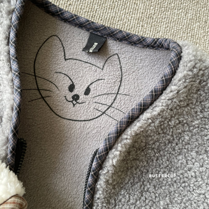 Buttercup - Korean Children Fashion - #stylishchildhood - Cat Fleece Zip-Up Vest - 5