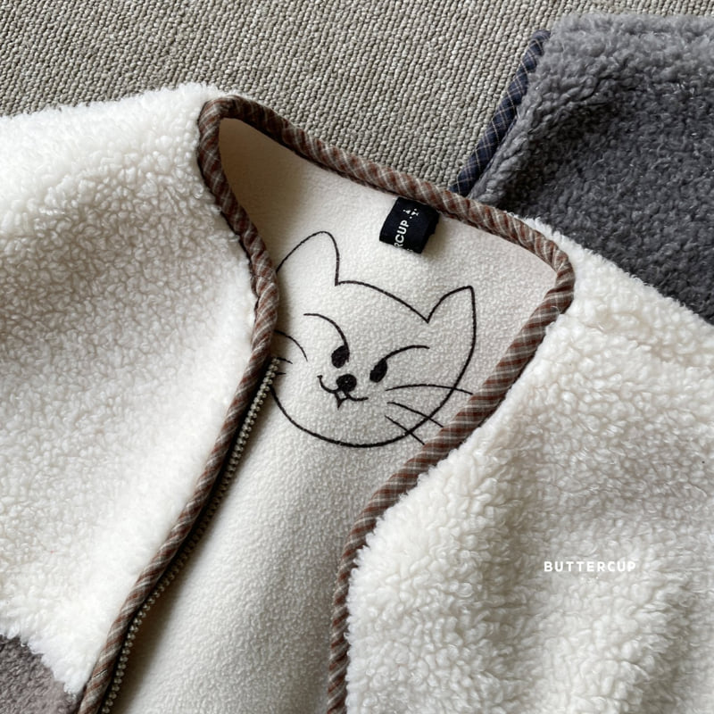 Buttercup - Korean Children Fashion - #todddlerfashion - Cat Fleece Zip-Up Vest - 4