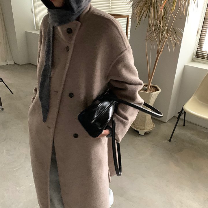 Cover - Korean Women Fashion - #momslook - High Neck Wool Coat - 6
