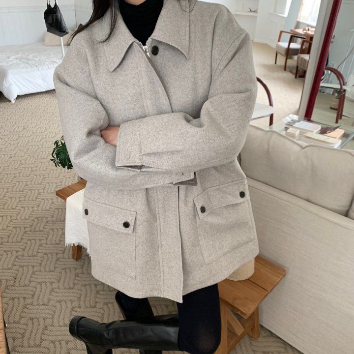 Cover - Korean Women Fashion - #momslook - Bocca Wool Half Coat - 6