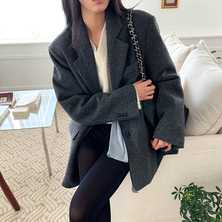 Cover - Korean Women Fashion - #momslook - Basic Wool Jacket - 3