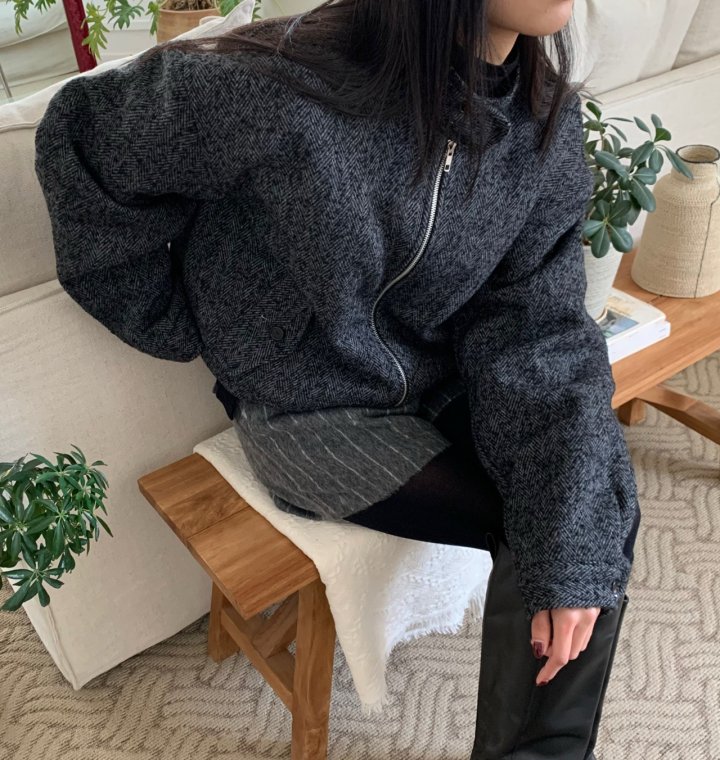 Cover - Korean Women Fashion - #momslook - Wool Herringbone Blouson
