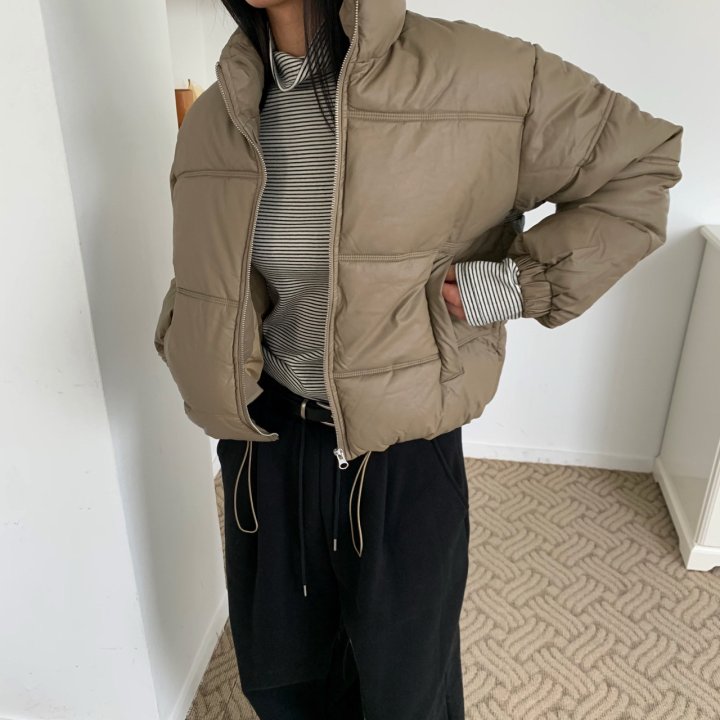 Cover - Korean Women Fashion - #momslook - Crop Padding Jacket