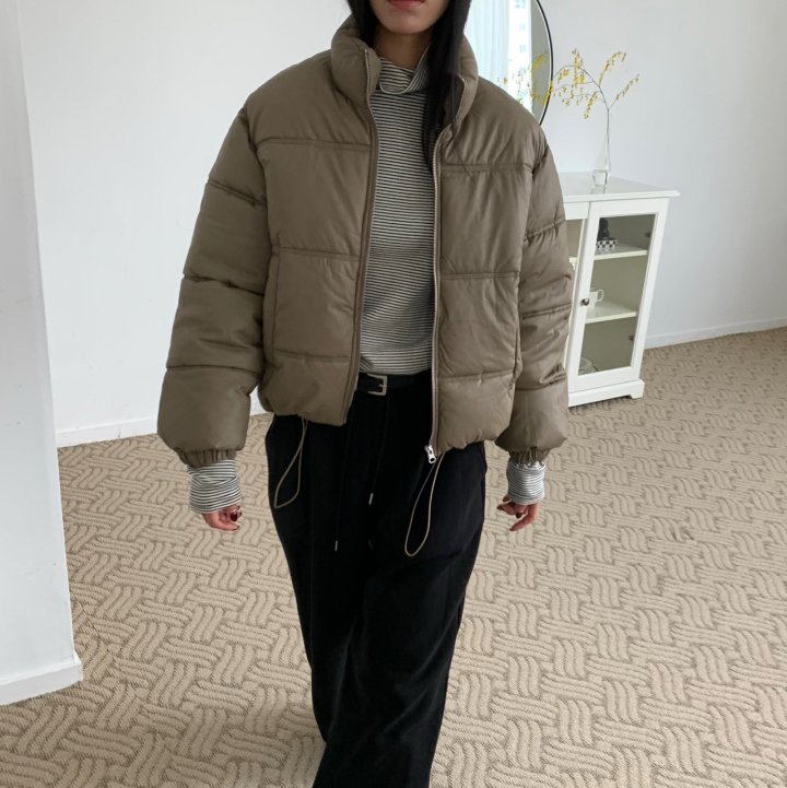 Cover - Korean Women Fashion - #momslook - Crop Padding Jacket - 3