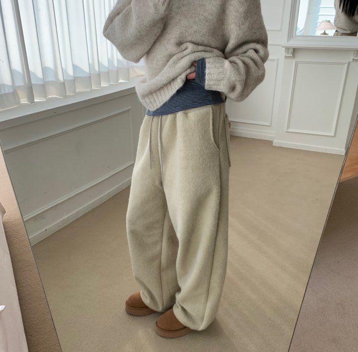 Cover - Korean Women Fashion - #momslook - Hairy Two Way Banding Pants