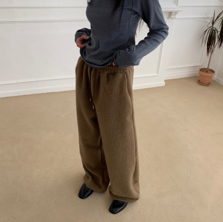 Cover - Korean Women Fashion - #momslook - Hairy Two Way Banding Pants - 3