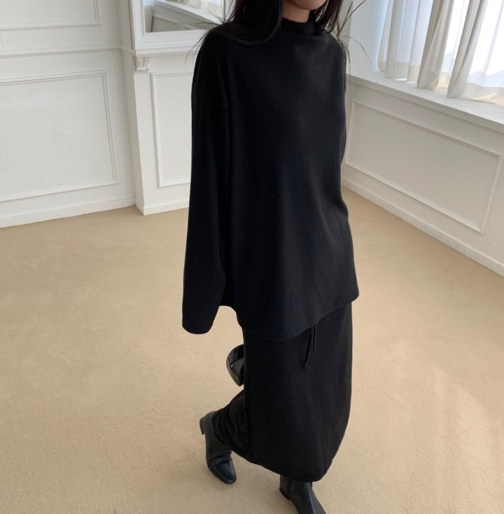 Cover - Korean Women Fashion - #momslook - Brushed Two Way Half Neck Top